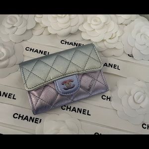 Chanel 21K Iridescent Ombré Flap card holder